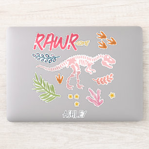 Meisjes Schattige Raw-Some Pink Dinosaurus Kinder Sticker