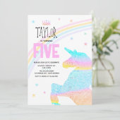 Meisjes Schattige Regenboog Eenhoorn Kinder 5e Ver Kaart (Staand voorkant)