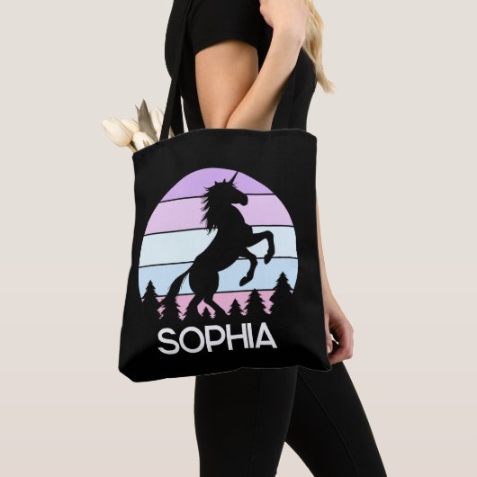 Meisjes Schattige Regenboog Pastel Zonsondergang K Tote Bag (Dichtbij)