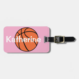 Meisjes Schattige Roze Basketbal Sport Kinder Bagagelabel