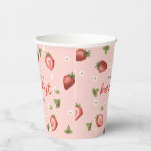 Meisjes Schattige Roze Berry eerste 1e verjaardag Papieren Bekers (Rechts)