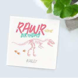 Meisjes Schattige Roze Dinosaurus Graaf Kids Verja Servet