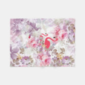 Meisjes schattige roze flamingo pastelbloemen fleece deken (Voorkant (Horizontaal))