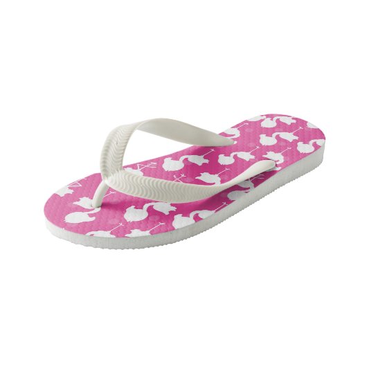Meisjes schattige roze flamingo patronen teenslipp kinder teenslippers (Schuin)