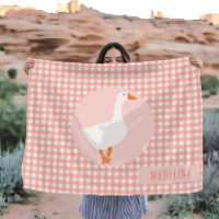 Meisjes Schattige Roze Gingham Goose Boerderij Kin