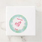 Meisjes Schattige Roze & Groene Axolotl 1e Verjaar Bedankjes Labels (In situ)