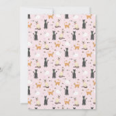 Meisjes Schattige Roze Kat Kids Verjaardag Kaart (Achterkant)