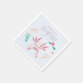 Meisjes Schattige Roze Kawaii Axolotl 8e verjaarda Servet (Hoek)