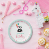 Meisjes Schattige Roze Panda Beer 5e Verjaardagsfe Papieren Bordje (Feest)