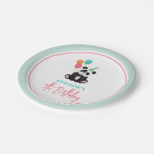 Meisjes Schattige Roze Panda Beer 5e Verjaardagsfe Papieren Bordje (Gekanteld)