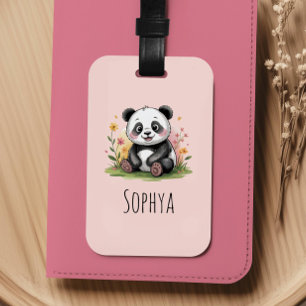 Meisjes Schattige Roze Panda Kinderen Bagagelabel