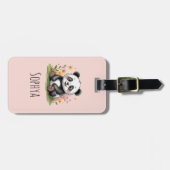 Meisjes Schattige Roze Panda Kinderen Bagagelabel (Voorkant horizontaal)