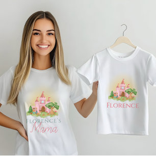 Meisjes Schattige Roze Princess Castle Mama T-shirt