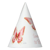 Meisjes Schattige Roze Vlinder 1e Verjaardag Feesthoedjes (Links)