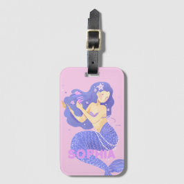 Meisjes Schattige Roze Zeemeermin Naam Gepersonali Bagagelabel
