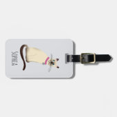 Meisjes Schattige Seal Point Siamese Kat Naam Kind Bagagelabel (Voorkant horizontaal)