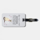 Meisjes Schattige Seal Point Siamese Kat Naam Kind Bagagelabel (Achterkant horizontaal)