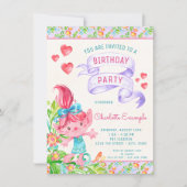 Meisjes Schattige Troll Verjaardagsfeestje Uitnodi Kaart (Voorkant)