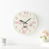 Meisjes schattige uil roze en crème met de naam grote klok (Huis)