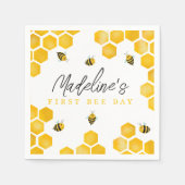 Meisjes Schattige Zomer Eerste Bijendag Kinder 1e  Servet (Voorkant)