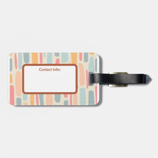 Meisjes Schattigee Cartoon Kitty Cat Naam Bagagela Bagagelabel (Achterkant horizontaal)