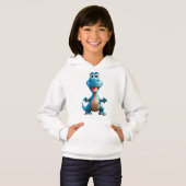 Meisjes Schattigee dinosaurus hoodie (Voorkant volledig)