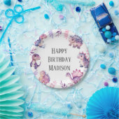 Meisjes Schattigee dinosaurus thema verjaardagsfee Papieren Bordje (Feest)