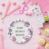 Meisjes Schattigee dinosaurus thema verjaardagsfee Papieren Bordje (Feest)