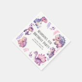 Meisjes Schattigee dinosaurus thema verjaardagsfee Servet (Hoek)