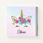 Meisjes Schattigee Eenhoorn en Regenboog Custom Sk Notitieboek (Achterkant)