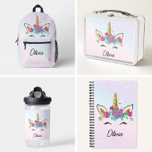 Meisjes Schattigee Eenhoorn en Waterverf Regenboog Notitieboek