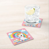 Meisje's Schattigee Eenhoorn Rainbow Aangepaste Na Kartonnen Onderzetters (Insitu)