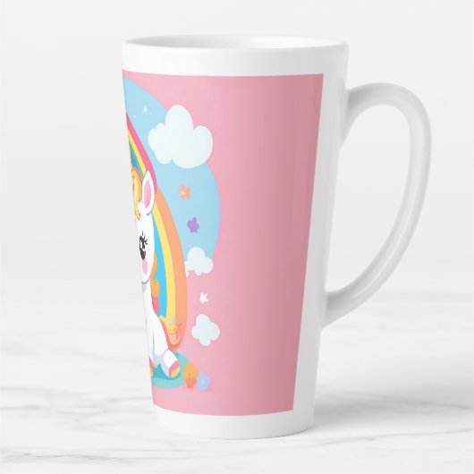 Meisje's Schattigee Eenhoorn Rainbow Aangepaste Na Latte Mok (Rechts)