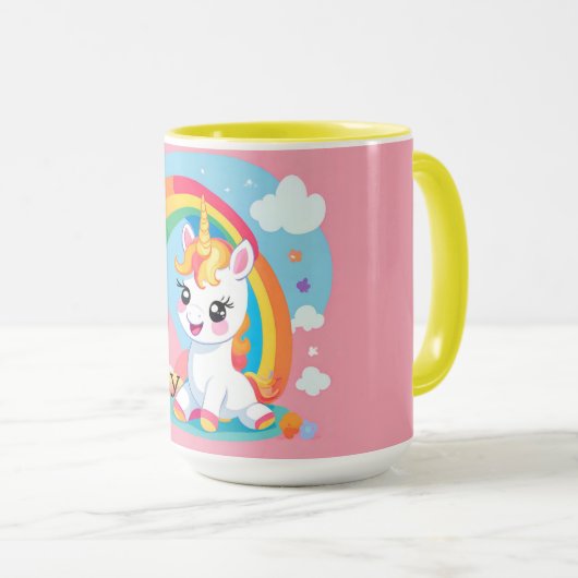 Meisje's Schattigee Eenhoorn Rainbow Aangepaste Na Mok (Voorkant rechts)