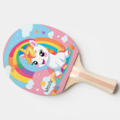 Meisje's Schattigee Eenhoorn Rainbow Aangepaste Na Tafeltennisbatje (Zijkant)