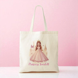 Meisjes Schattigee prinses gepersonaliseerde Canva Tote Bag