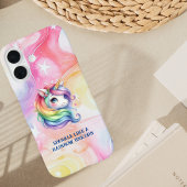 Meisjes Schattigee Rainbow Unicorn gepersonaliseer Case-Mate iPhone Case