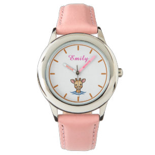 Meisjes Schattigee Roze Kinder Giraffe Horloge