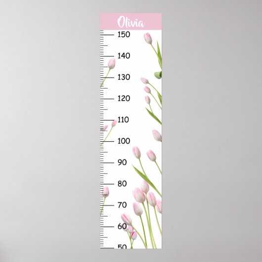 Meisjes Schattigee Tulp Groei Grafiek Metrisch Poster (Voorkant)