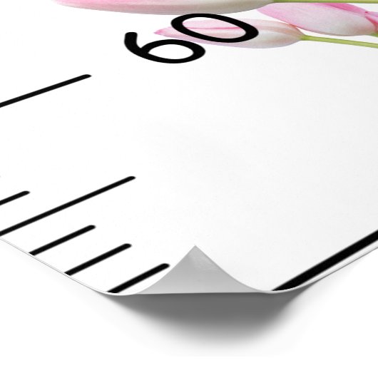 Meisjes Schattigee Tulp Groei Grafiek Metrisch Poster (Hoek)