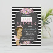 Meisjes schoolbord Baby shower Kaart (Staand voorkant)