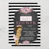 Meisjes schoolbord Baby shower Kaart (Voorkant / Achterkant)