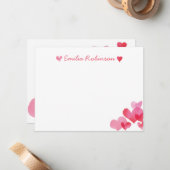 Meisjes schrijfwaren set notitiekaartje (Voorkant / Achterkant in situ)