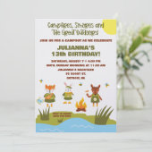 Meisjes Scouts, Camping, Buitenshuis Thema Verjaar Kaart (Staand voorkant)