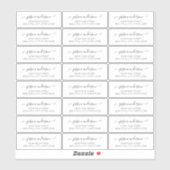 Meisjes Script Calligraphy Transparant Address Lab Sticker (Vel)