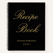 Meisjes Script Cookbook Black Persoonlijk Recipe Notitieboek (Voorkant)