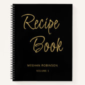 Meisjes Script Cookbook Black Persoonlijk Recipe Notitieboek (Voorkant)