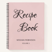 Meisjes Script Cookbook Blush Personalized Recipr Notitieboek (Voorkant)