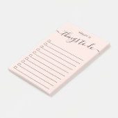 Meisjes script om lijst uit te voeren | Blush roze Post-it® Notes (Schuin)
