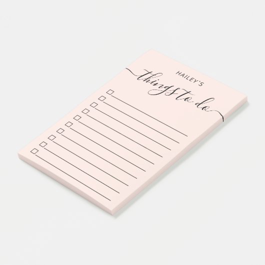 Meisjes script om lijst uit te voeren | Blush roze Post-it® Notes (Schuin)